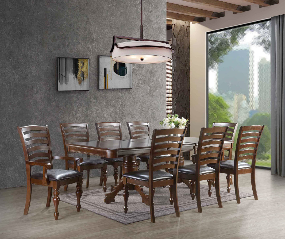 9 Piece Dining Room Set by Mollai Collections | Bel Furniture