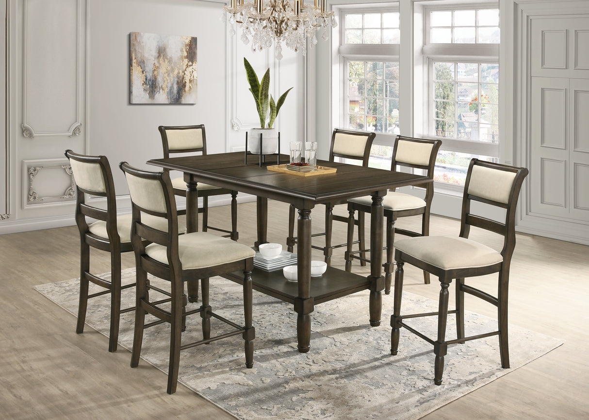 7 Piece Counter Dining Room Set by Mollai Collections | Bel Furniture