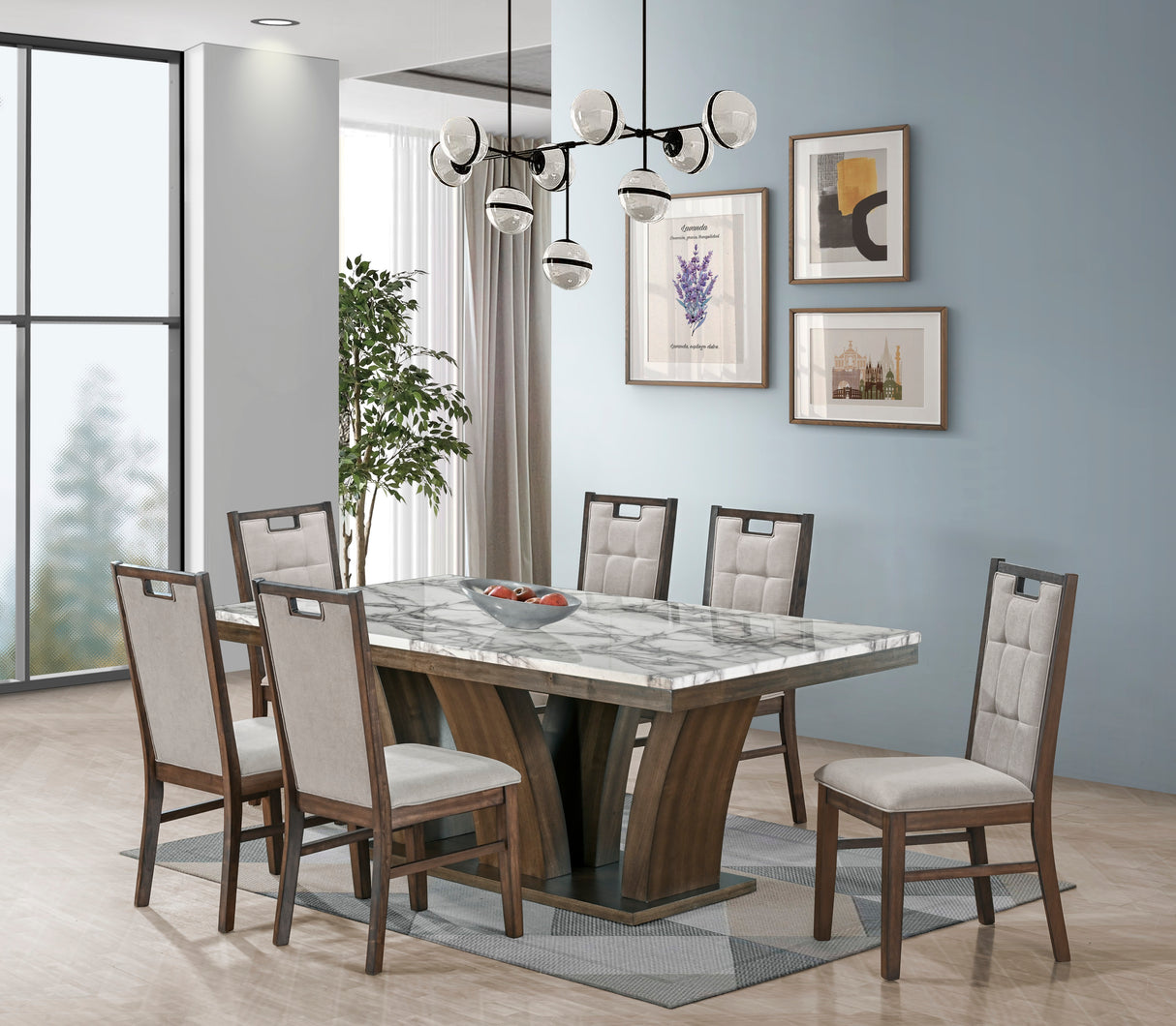 7 Piece Dining Room Set by Mollai Collections | Bel Furniture
