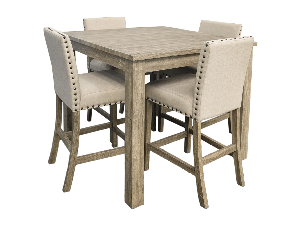5 Piece Square Pub Dining Room Set by Mollai Collections | Bel Furniture