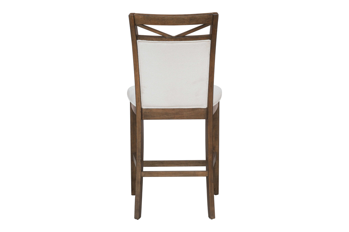 9 Piece Farmhouse White & Walnut Counter Height Dining Set with Storage by Mollai Collections | Bel Furniture