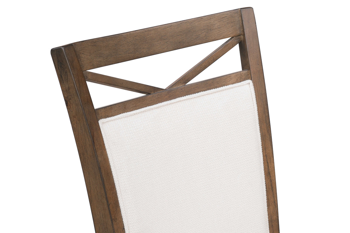 9 Piece Farmhouse White & Walnut Counter Height Dining Set with Storage by Mollai Collections | Bel Furniture