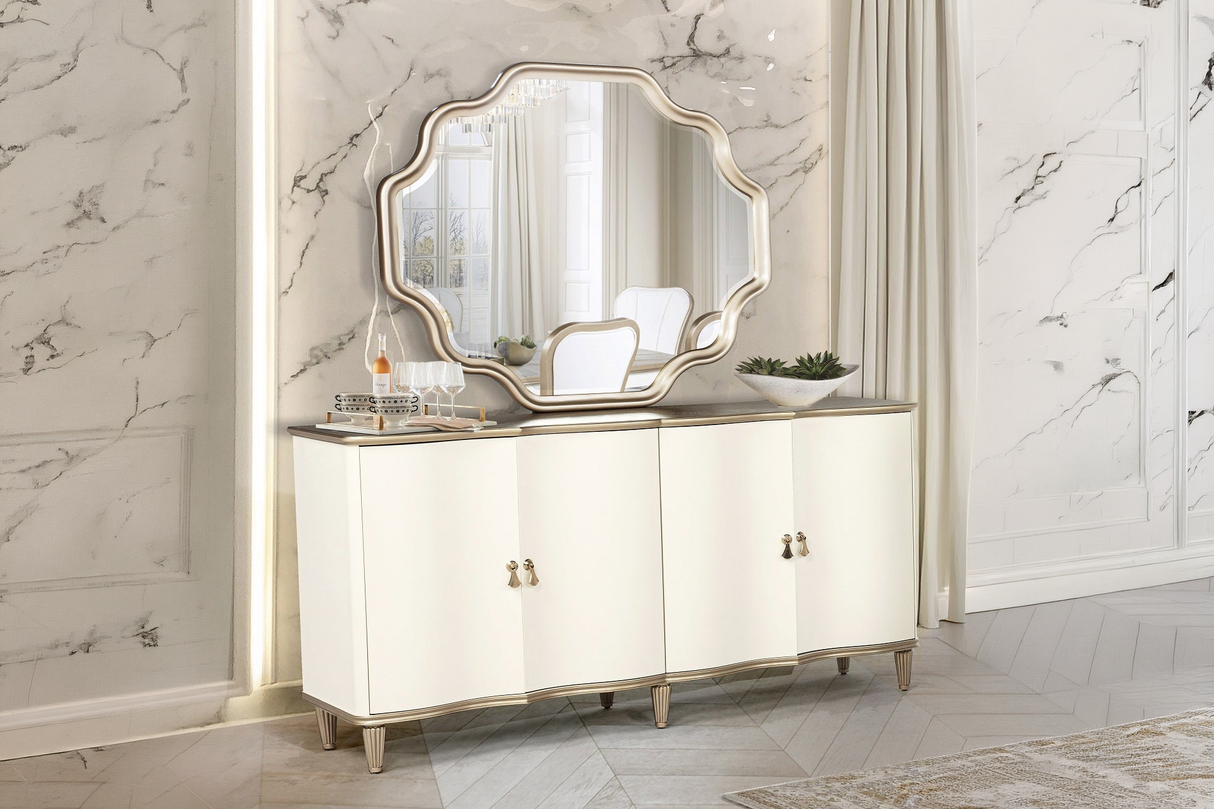 Pearl White & Champagne Sideboard Buffet Server