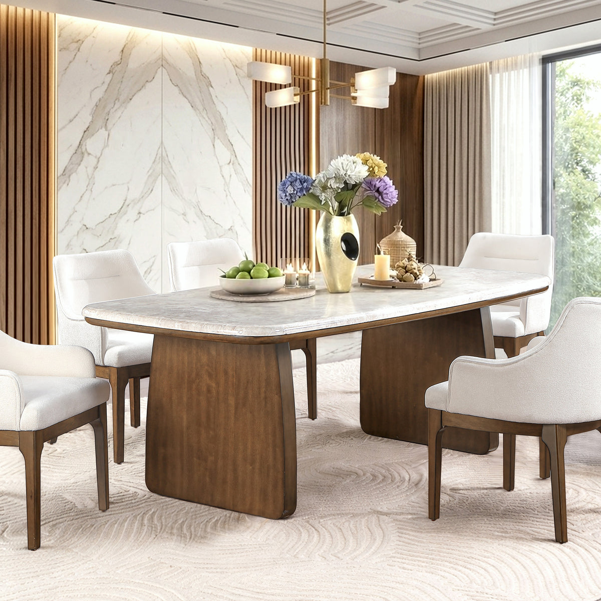 Contemporary Walnut Brown Dining Room Set | Bel Furniture