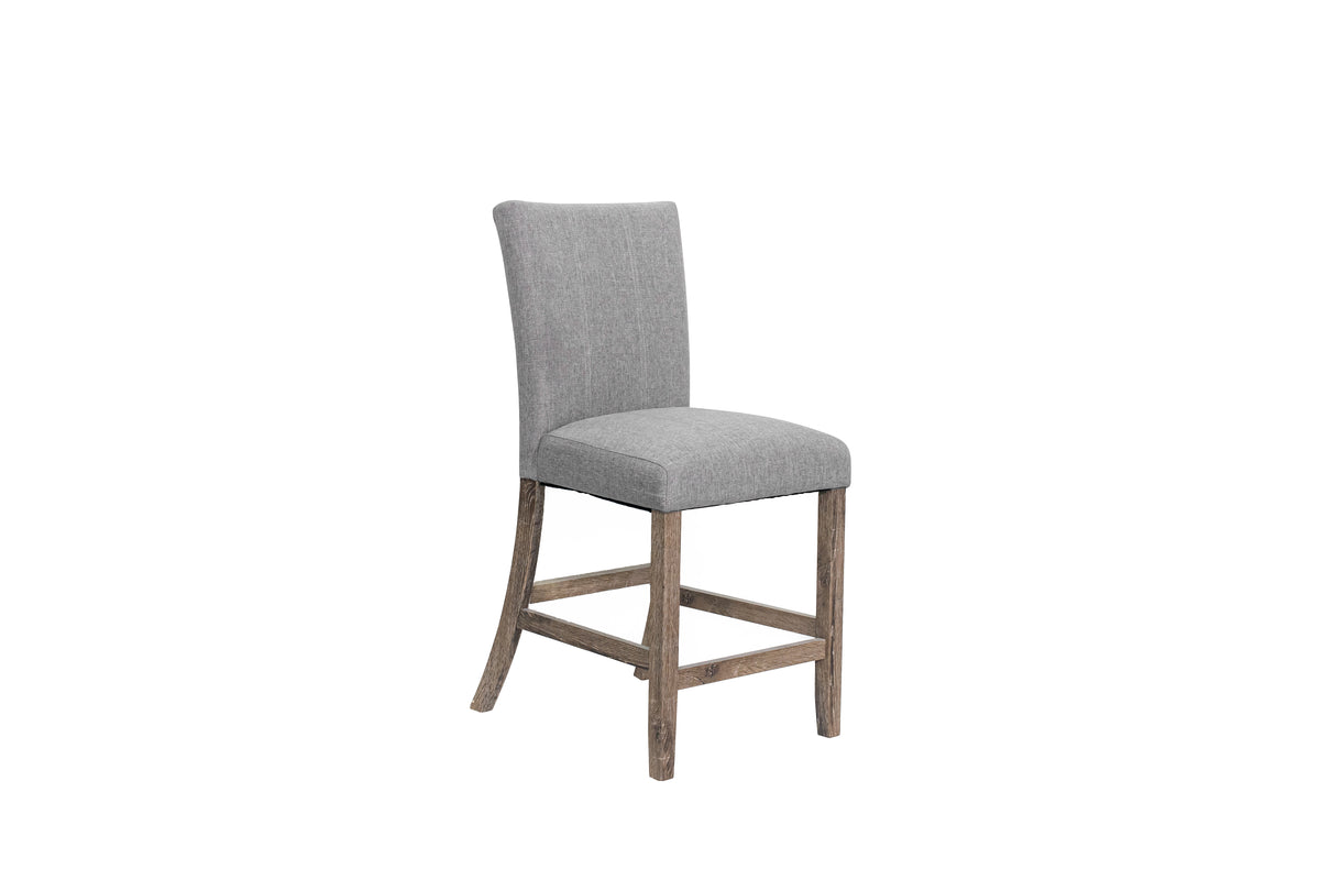 Rustic Gray 5-Piece Counter Height Dining Table Set with Square Table & Upholstered Chairs
