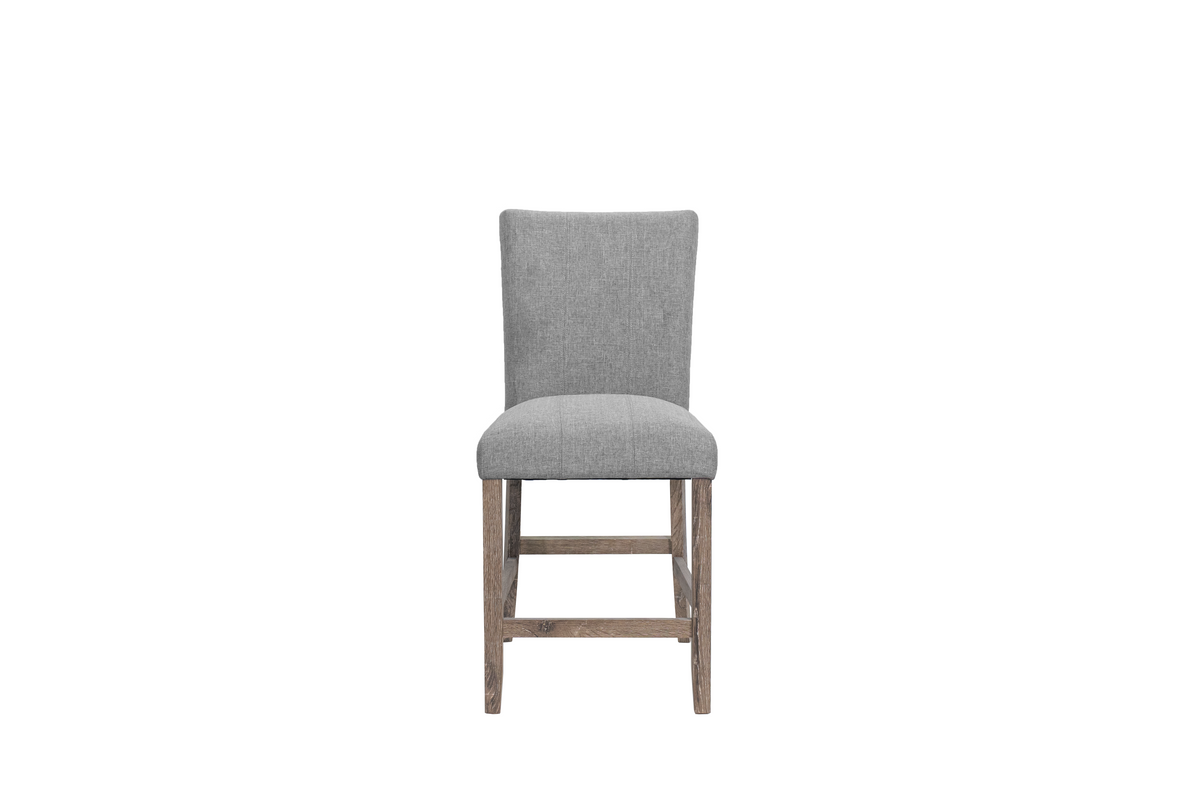 Rustic Gray 5-Piece Counter Height Dining Table Set with Square Table & Upholstered Chairs