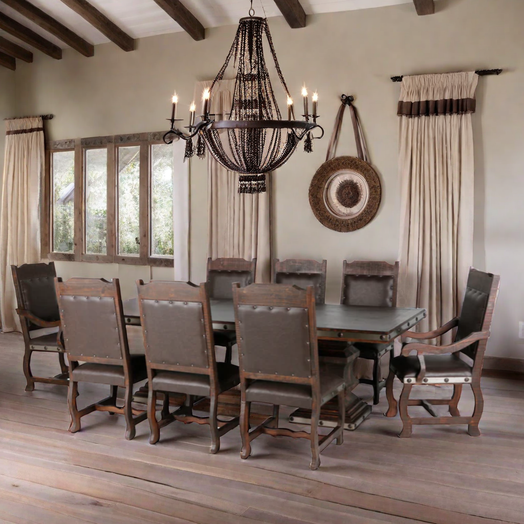 HACIENDA 9 PIECE DINING ROOM SET by Mollai Collections | Bel Furniture