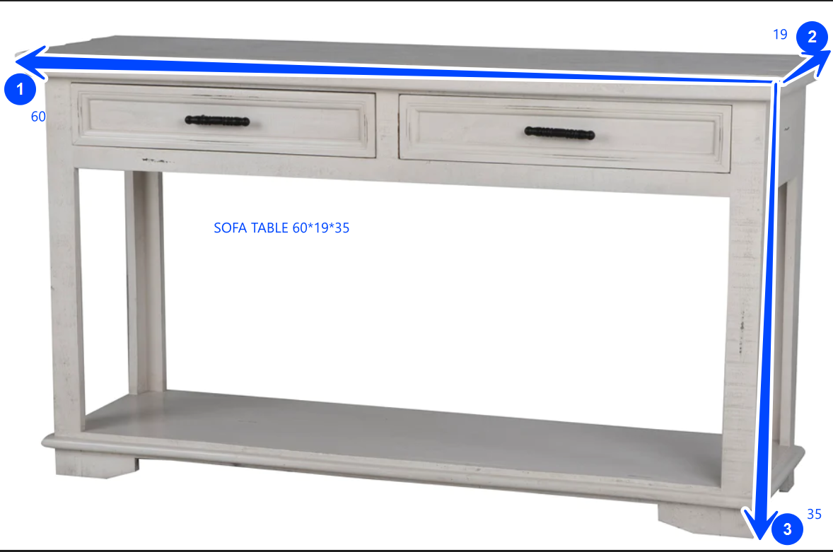 Charles-Nero White CONSOLE TABLE / SOFA TABLE by Mollai Collections | Bel Furniture