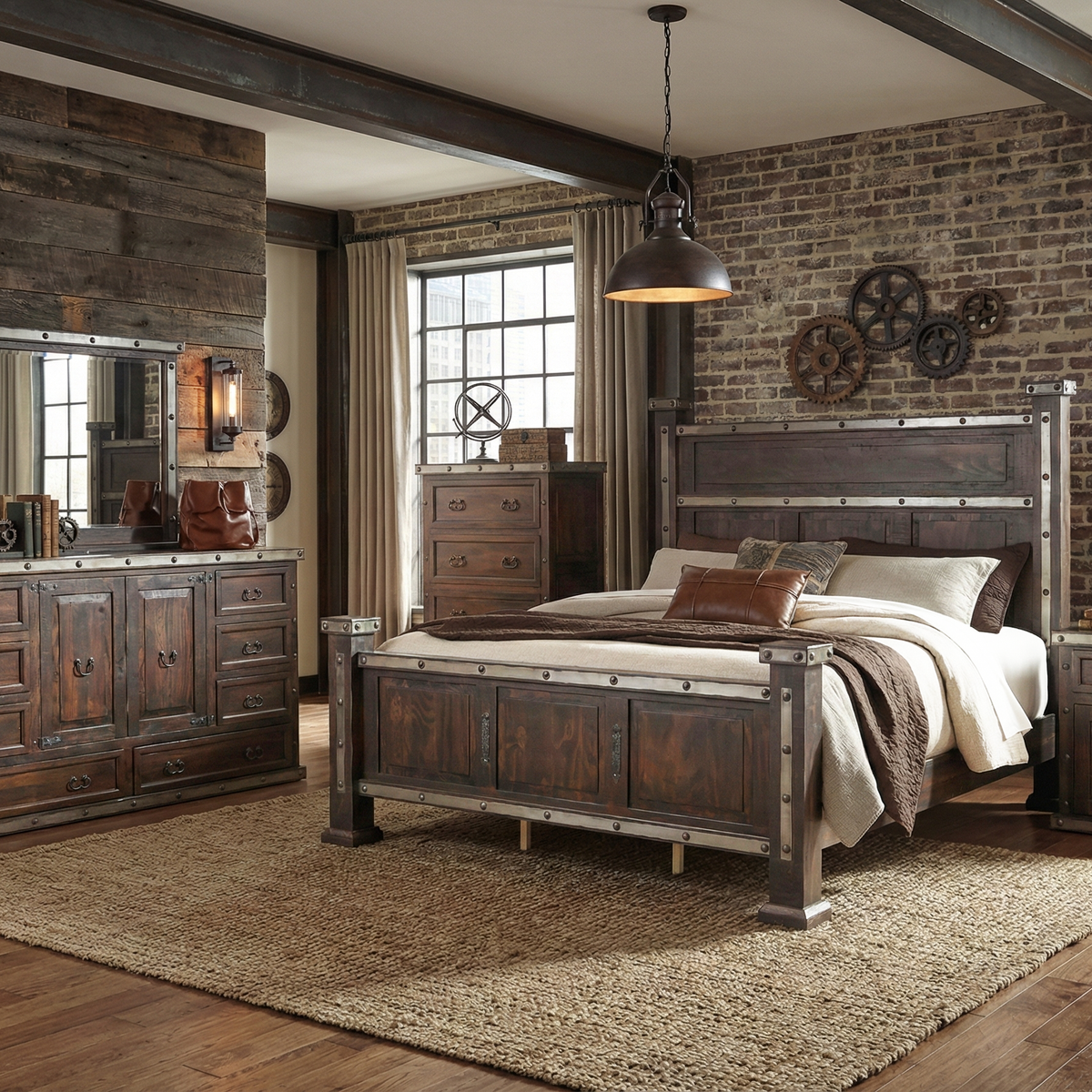 6-Piece Rustic Brown Hacienda Bedroom Set | Bel Furniture