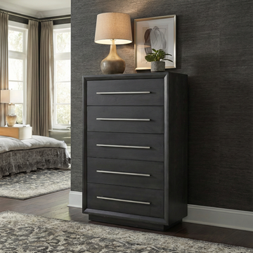 Durango Sofia Grey 5-Drawer Chest with Brushed Nickel Bar Pulls