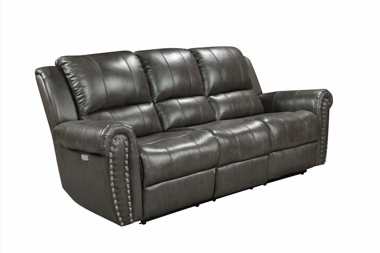 2-Piece Living Room Set: Power Reclining Sofa & Stationary Loveseat - Top Grain Leather by Sara Collections | Bel Furniture