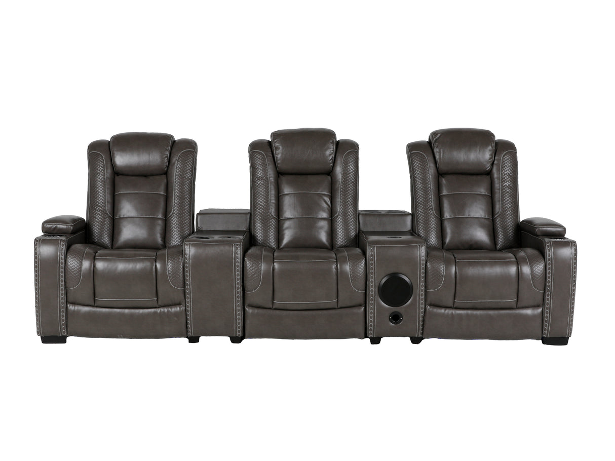 3-Piece Power Recline Home Theater Seating by Sara Collections | Bel Furniture