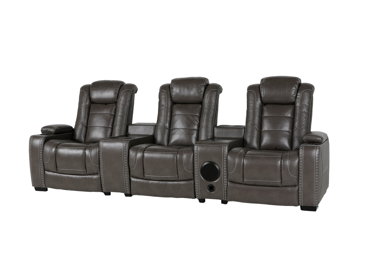 3-Piece Power Recline Home Theater Seating by Sara Collections | Bel Furniture