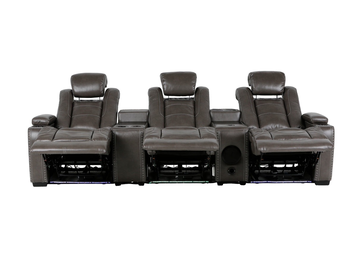 3-Piece Power Recline Home Theater Seating by Sara Collections | Bel Furniture