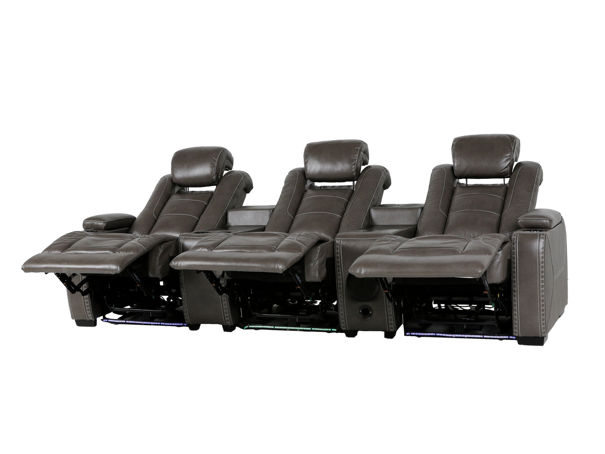 3-Piece Power Recline Home Theater Seating by Sara Collections | Bel Furniture