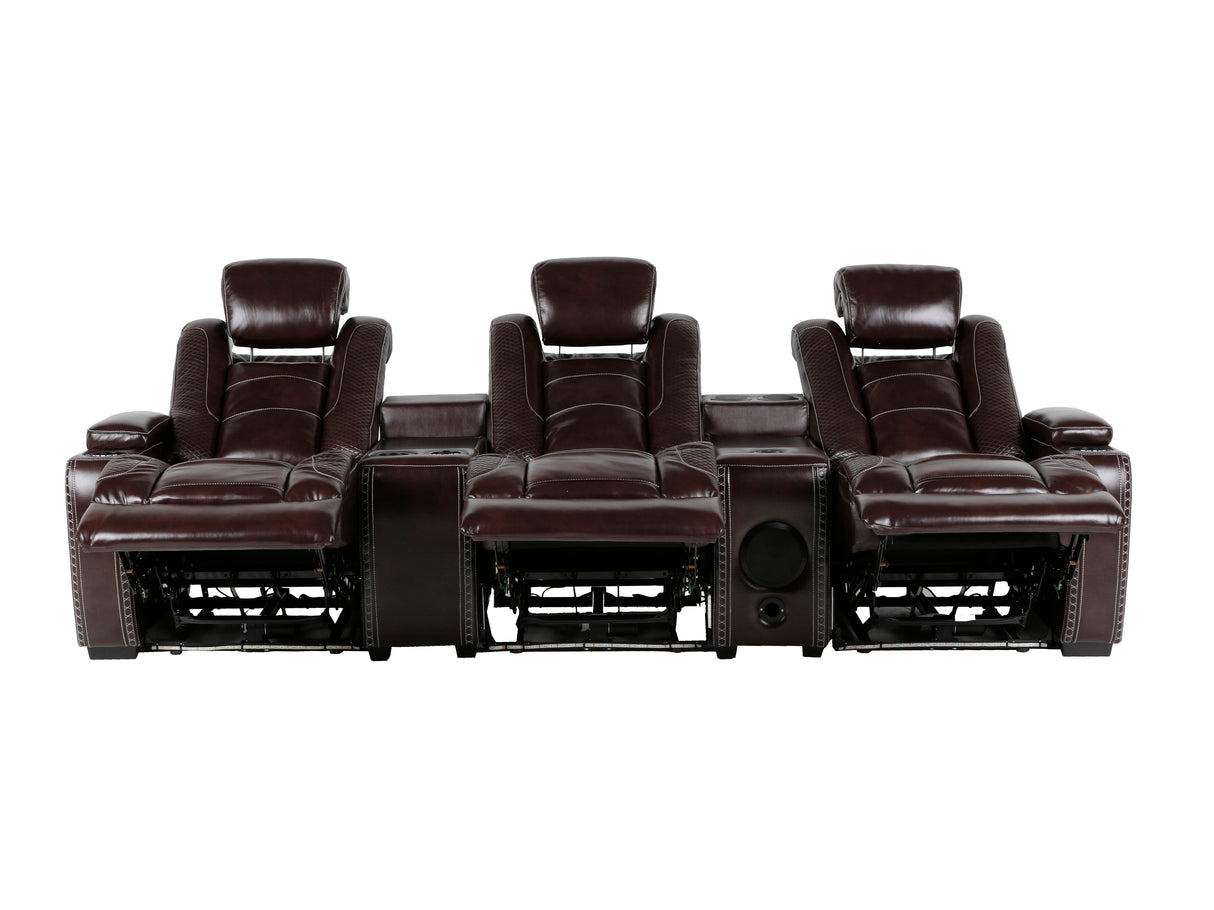 3-Piece Power Recline Home Theater Seating by Sara Collections | Bel Furniture