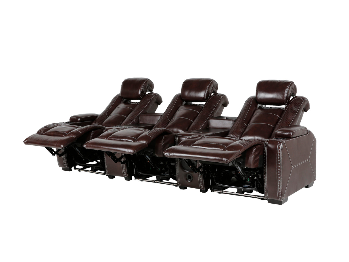 3-Piece Power Recline Home Theater Seating by Sara Collections | Bel Furniture