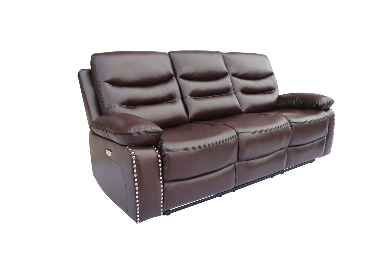 3 Piece Living Room Set: Power Reclining Sofa, Power Reclining Chair, Stationary Loveseat by Sara Collections | Bel Furniture