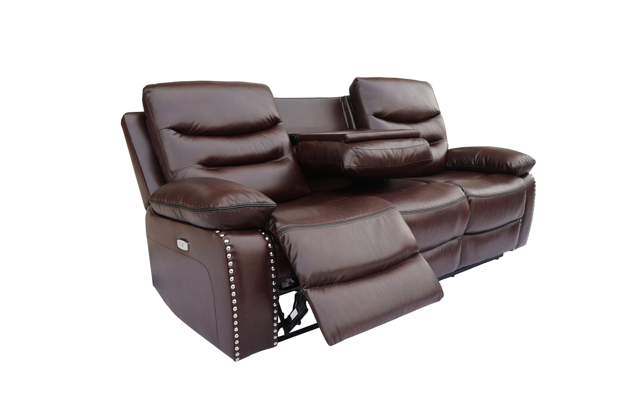 3 Piece Living Room Set: Power Reclining Sofa, Power Reclining Chair, Stationary Loveseat by Sara Collections | Bel Furniture
