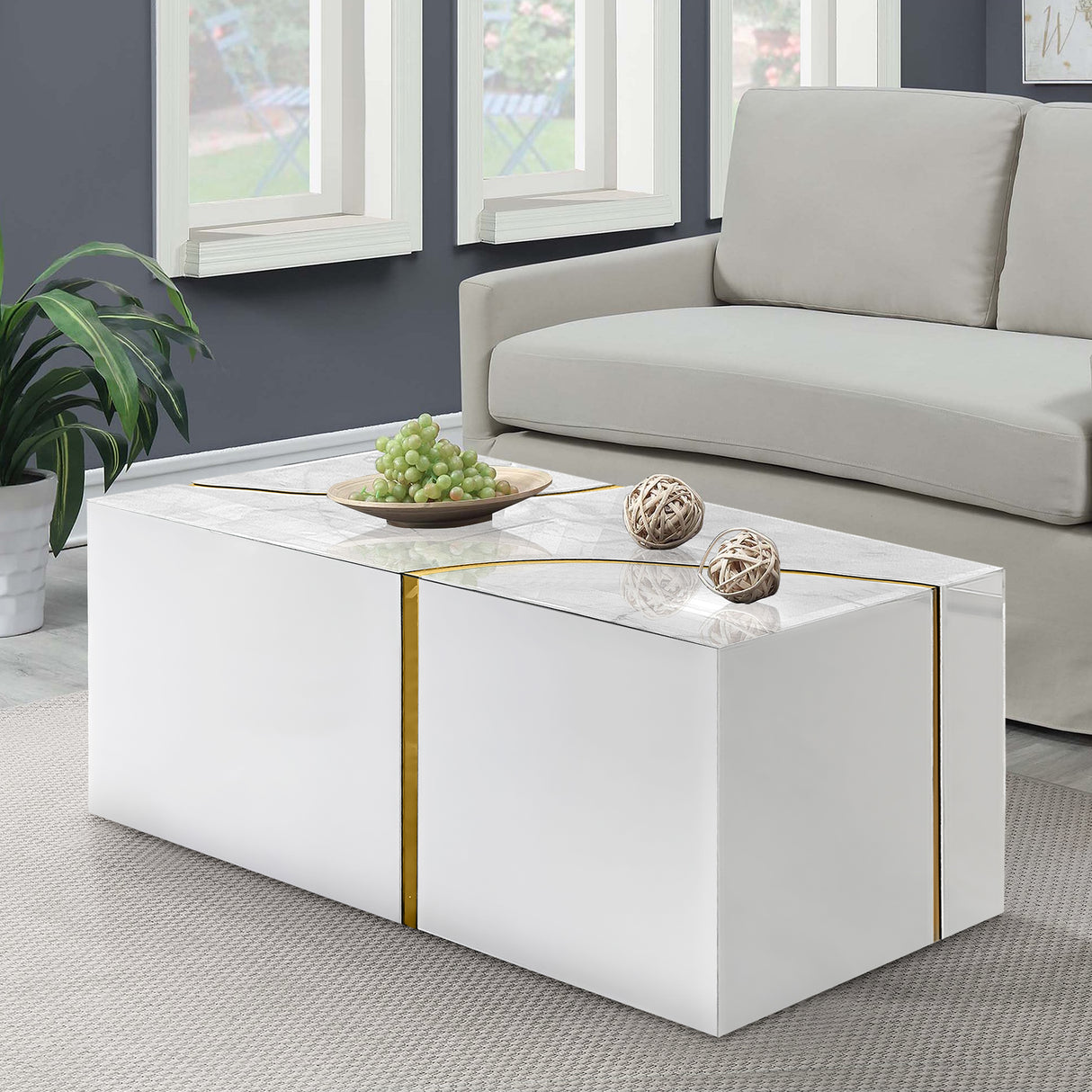 Modern Glass-Top Coffee Table by Mollai Collections | Bel Furniture