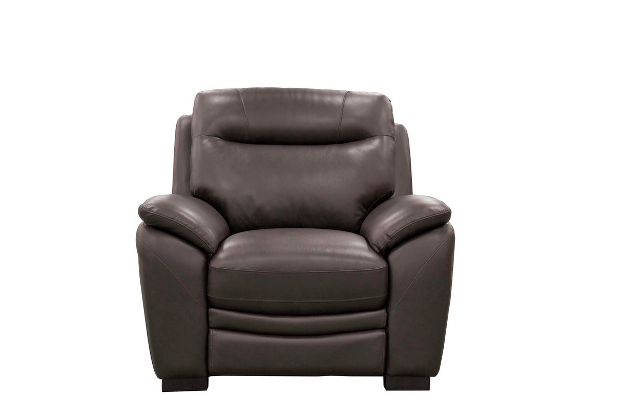 Dark Brown Top Grain Leather 3-Piece Living Room Set with Sofa, Loveseat & Chair