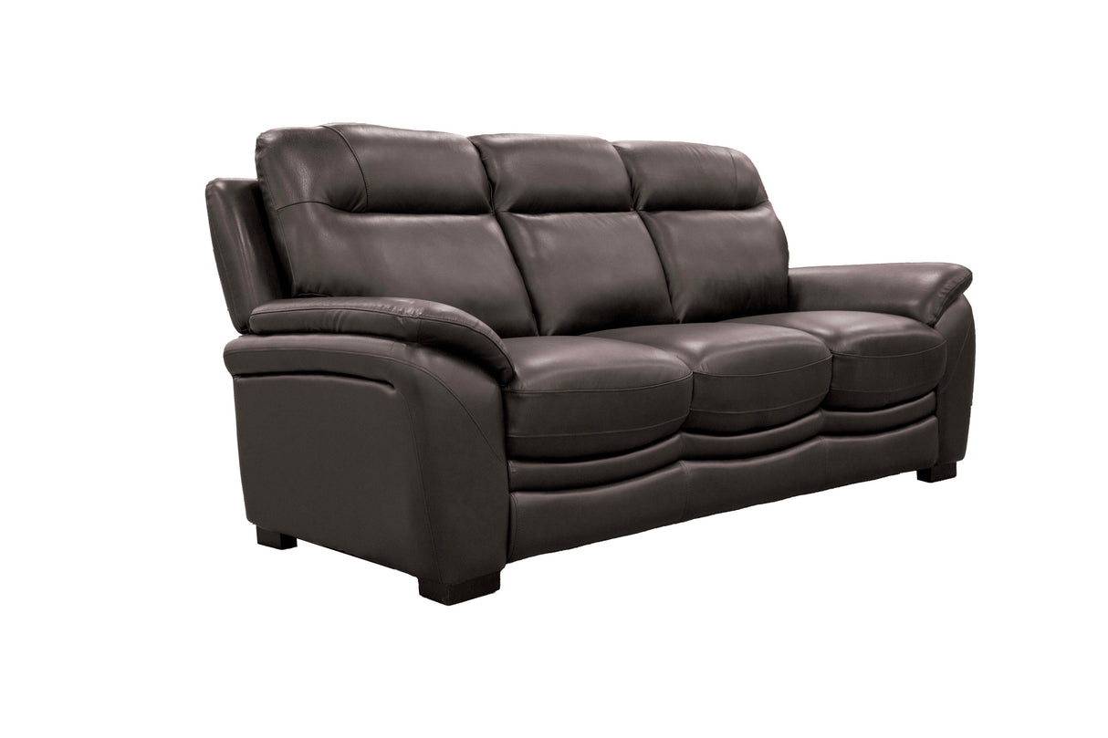 Dark Brown Top Grain Leather 3-Piece Living Room Set with Sofa, Loveseat & Chair
