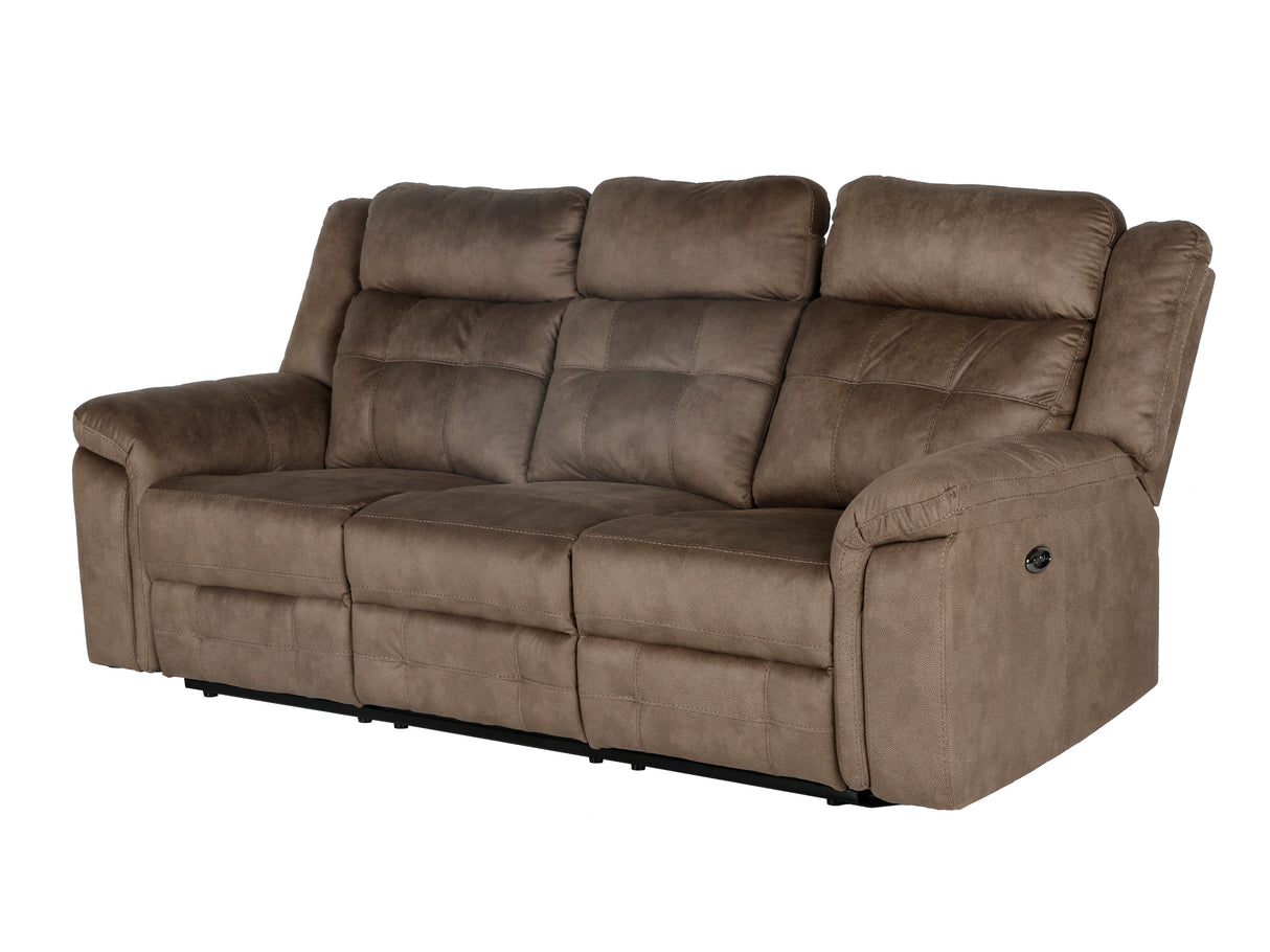 Keily Brown Power Reclining Sofa, Stationary Loveseat & Power Recliner Set with Console