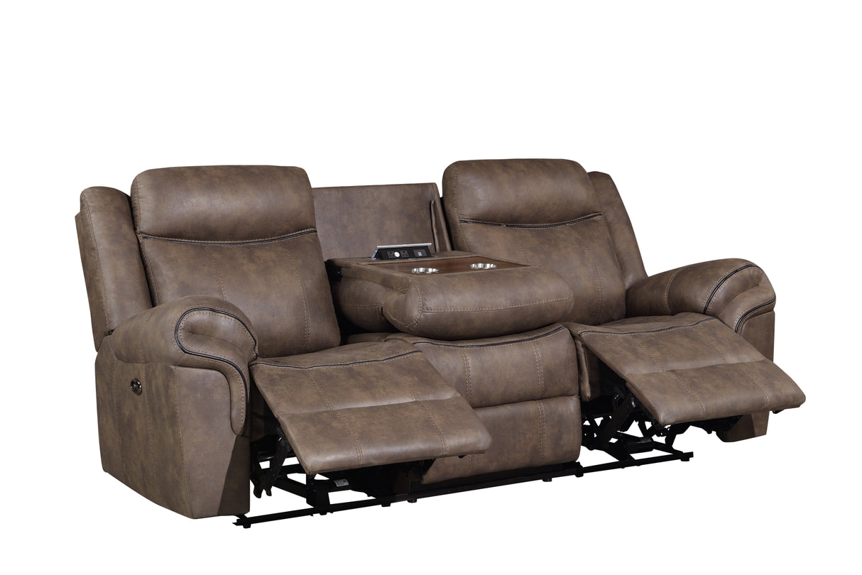 3 Piece Living Room Set: Power Reclining Sofa, Power Reclining Chair, Stationary Loveseat by Sara Collections | Bel Furniture