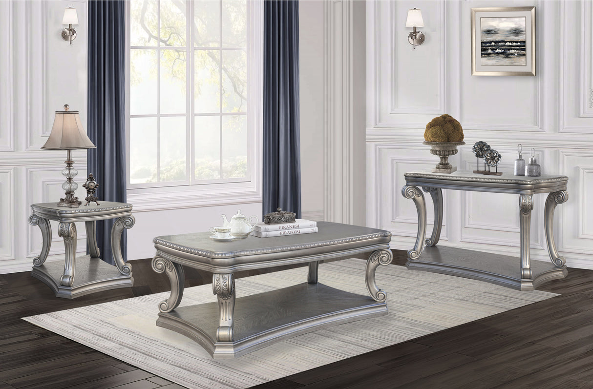Grand-Platinum 3 Piece Coffee Table Set by Mollai Collections | Bel Furniture