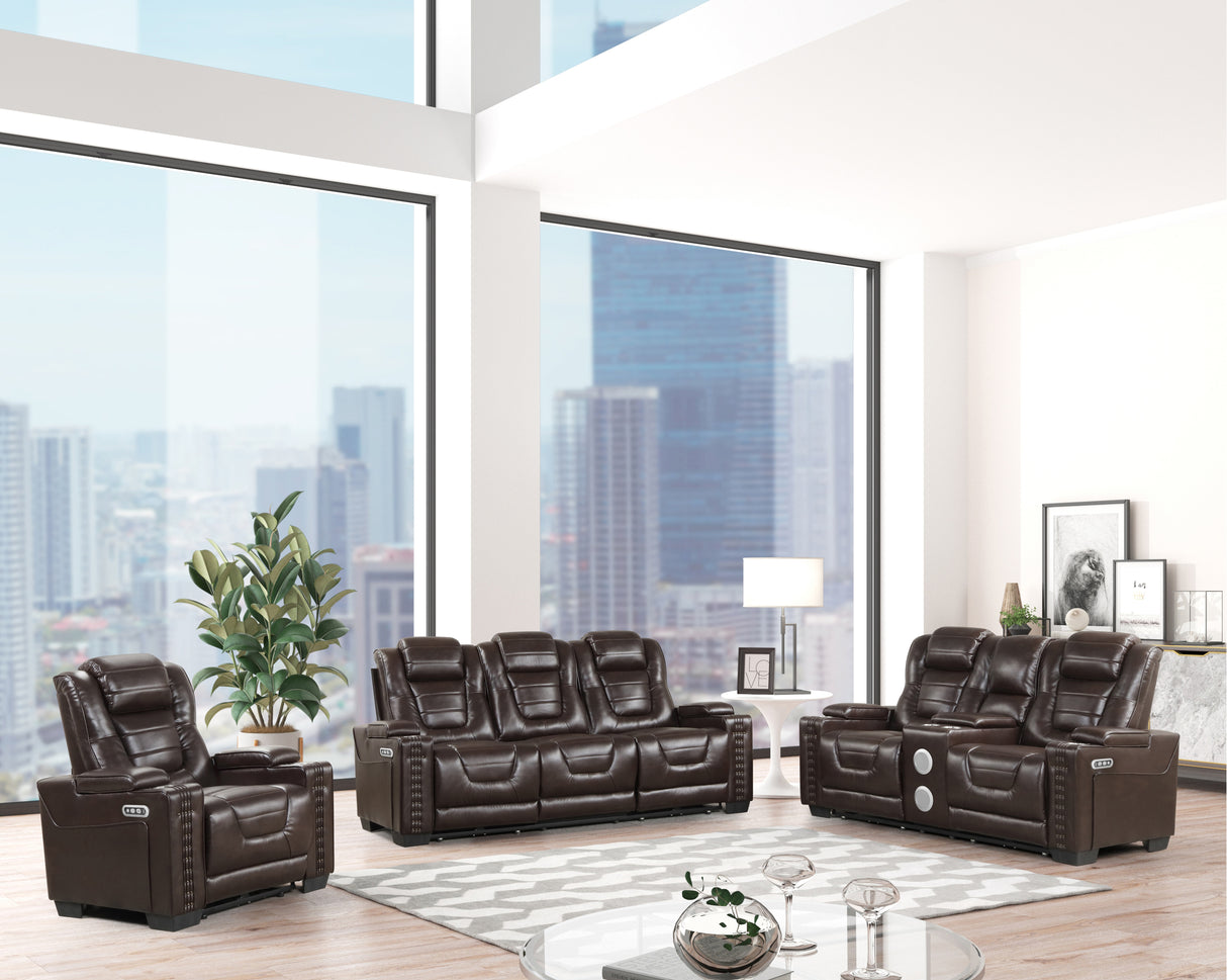 3 Piece Power Reclining Living Room Set by Sara Collections | Bel Furniture