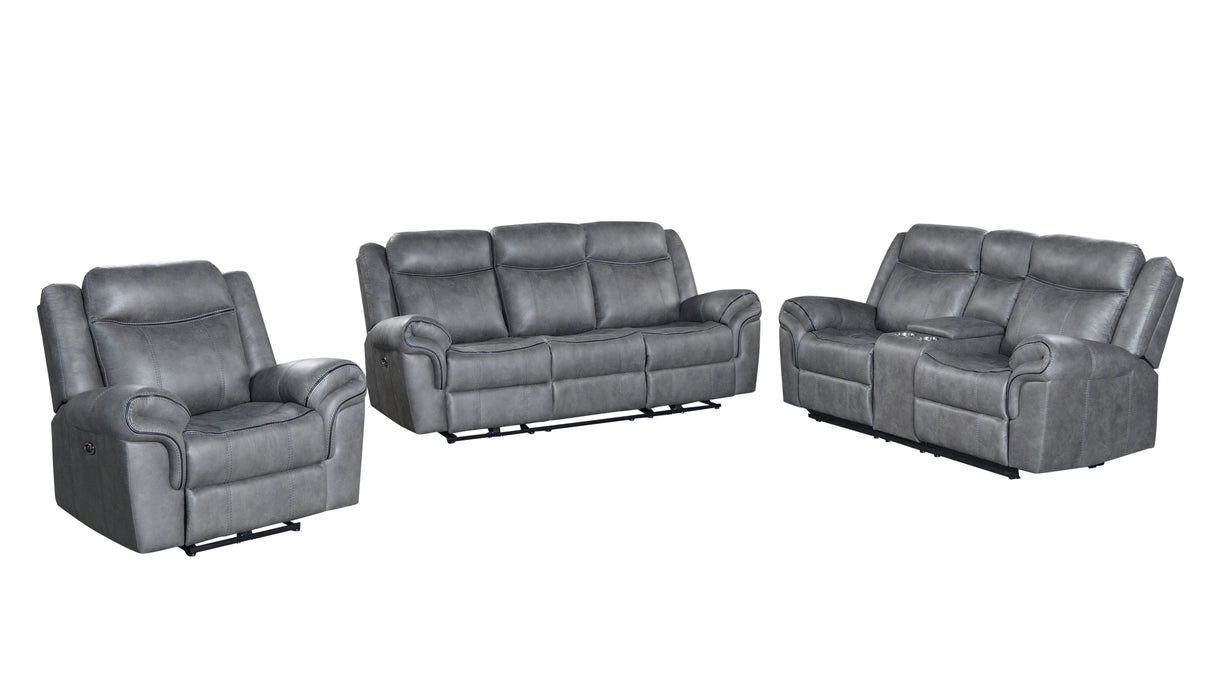 3 Piece Living Room Set: Power Reclining Sofa, Power Reclining Chair, Stationary Loveseat by Sara Collections | Bel Furniture