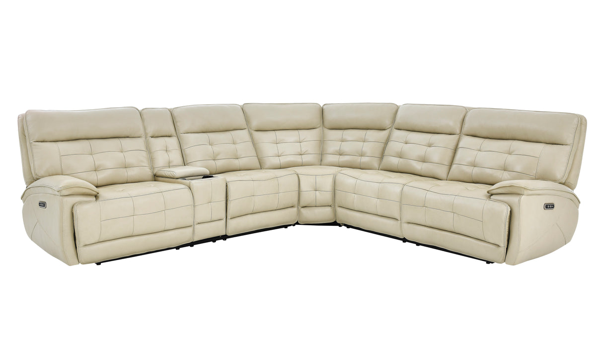 3 Piece Power Reclining Sectional with Top Grain Leather Seating by Sara Collections | Bel Furniture