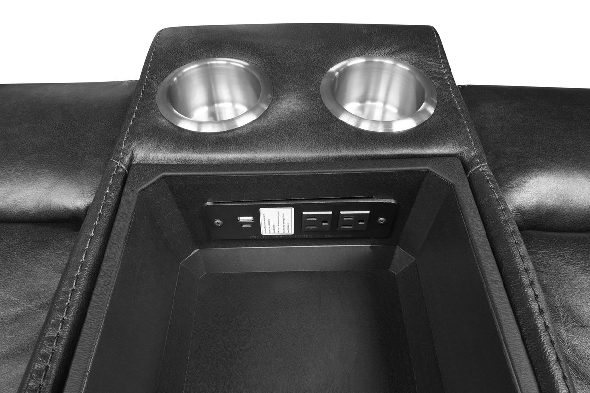 3 Piece Power Reclining Sectional - Top Grain Leather by Sara Collections | Bel Furniture