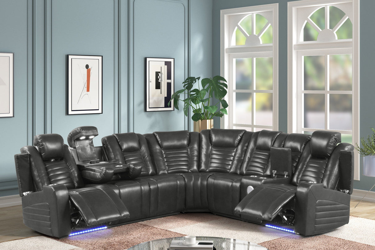 3 Piece Power Reclining Sectional by Sara Collections | Bel Furniture