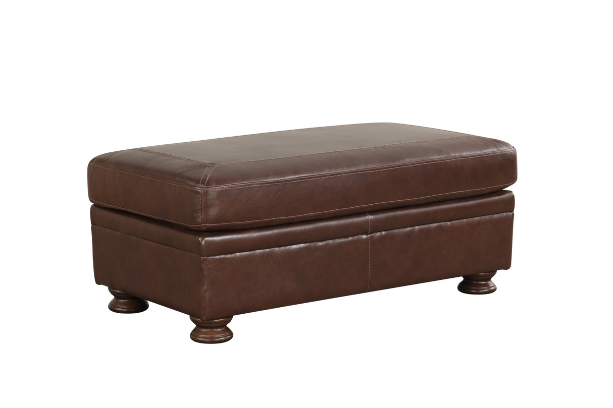 Brown 4 Piece Top Grain Leather Living Room Set