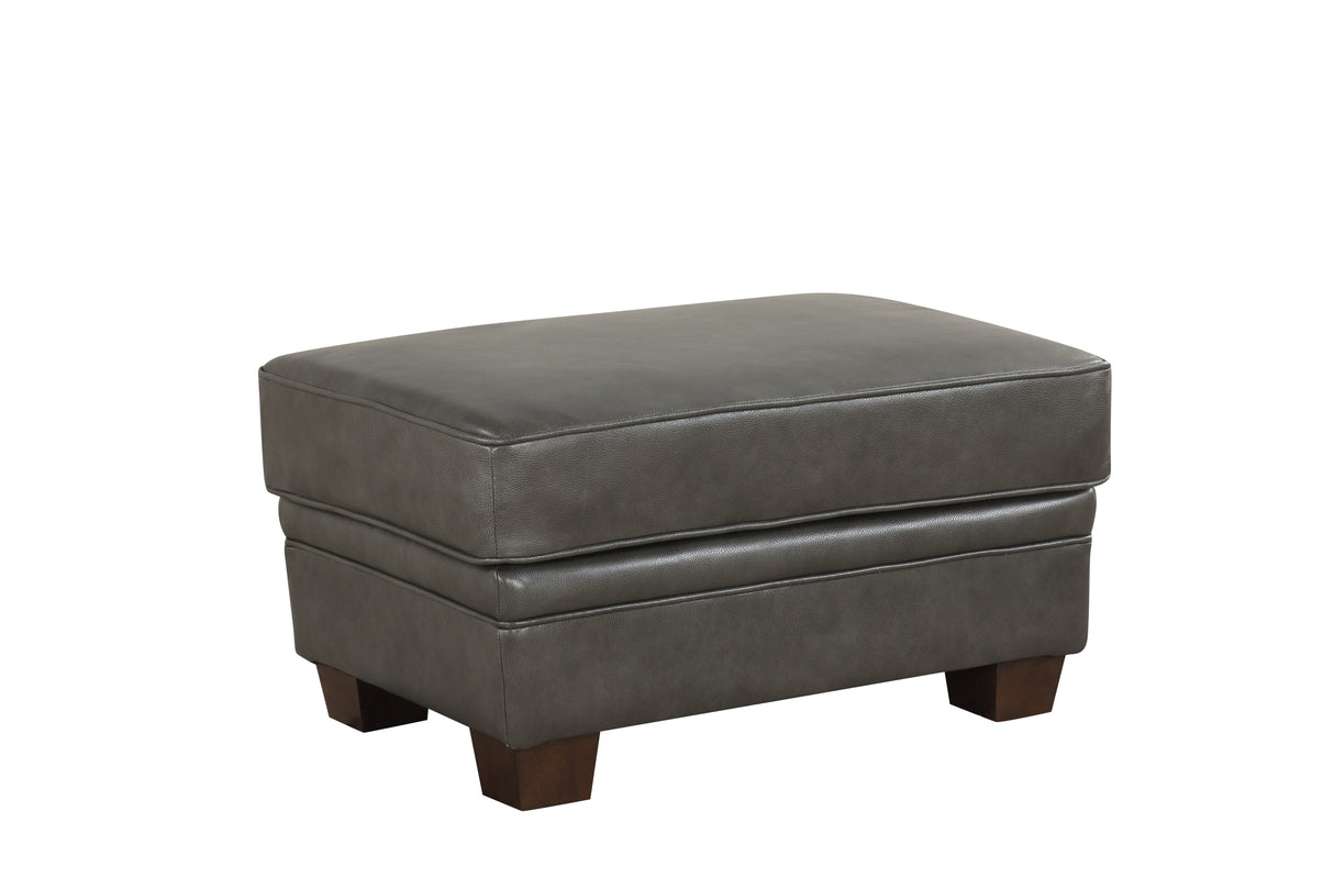 Smoke Grey 4 Piece Top Grain Leather Living Room Set