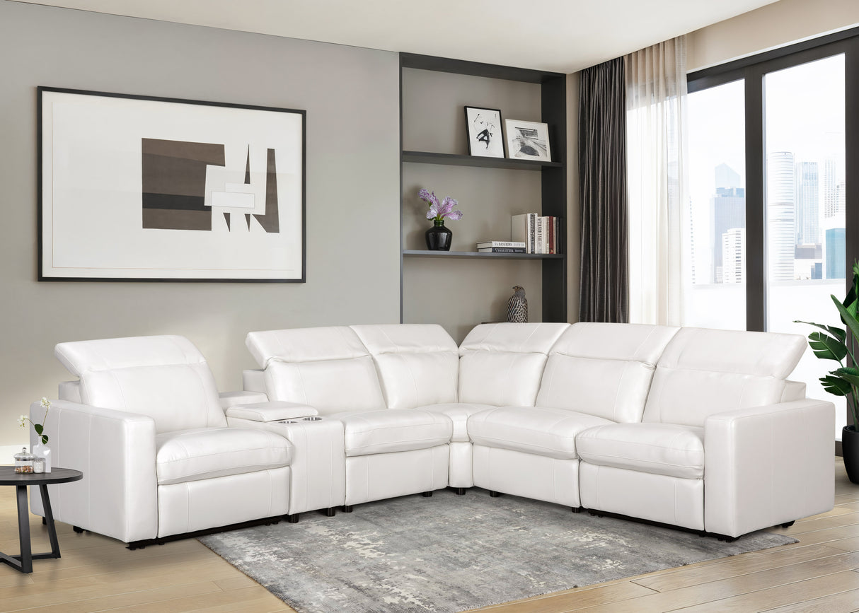 6 Piece Power Reclining Sectional by Sara Collections | Bel Furniture