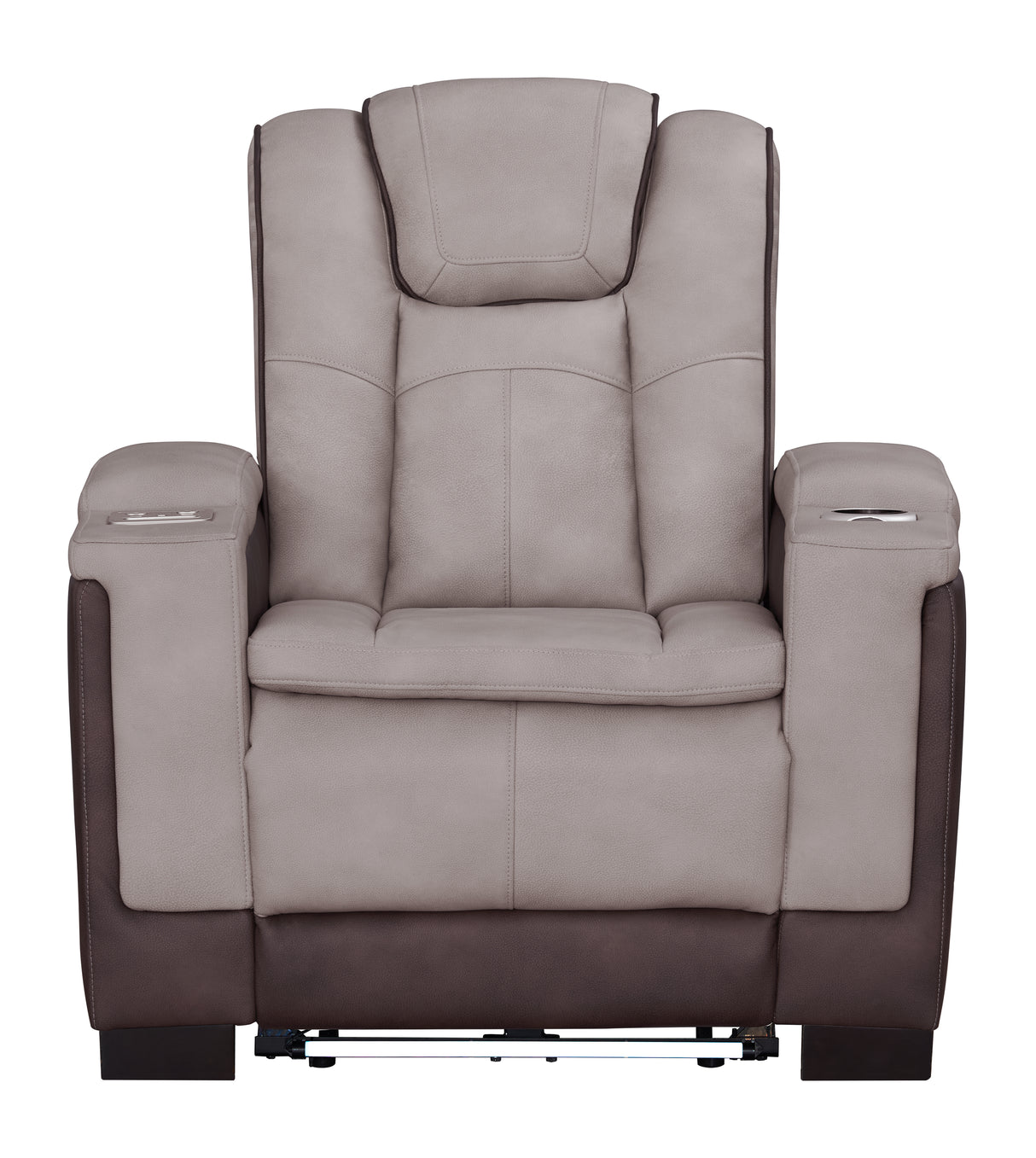 3-Piece Beige & Brown Power Reclining Living Room Set with Power Headrests, Bluetooth Speakers, Wireless Charging & LED Lights