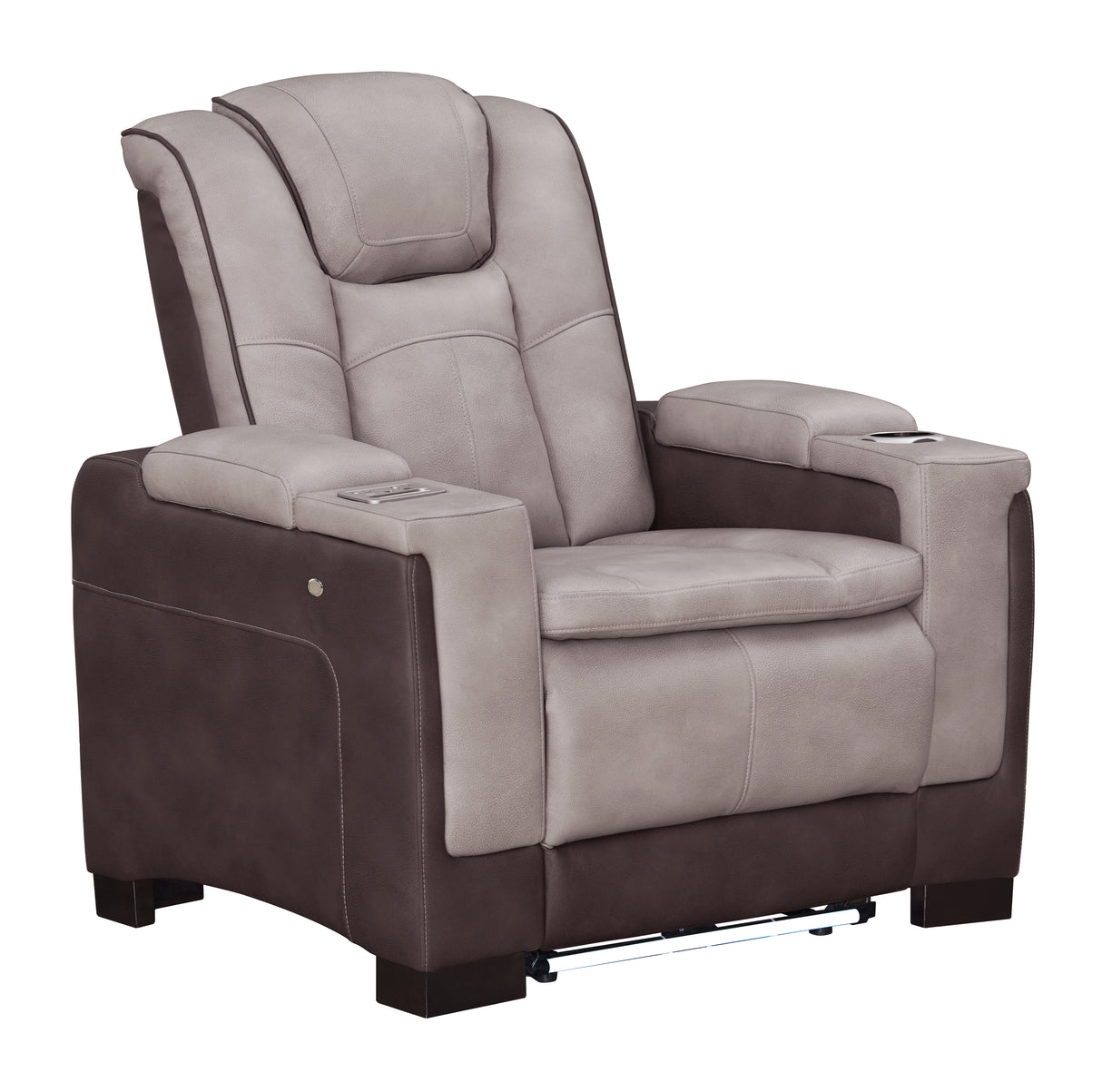 3-Piece Beige & Brown Power Reclining Living Room Set with Power Headrests, Bluetooth Speakers, Wireless Charging & LED Lights