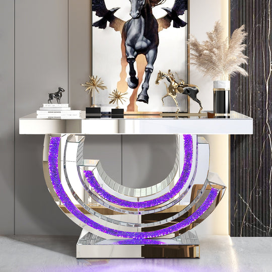 Console Table With LED Lights by Mollai Collections | Bel Furniture