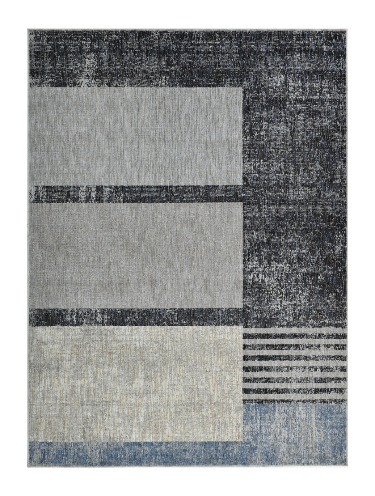 .Maison Modern Geometric Area Rug – Gray & Blue 6'6" x 9'0"