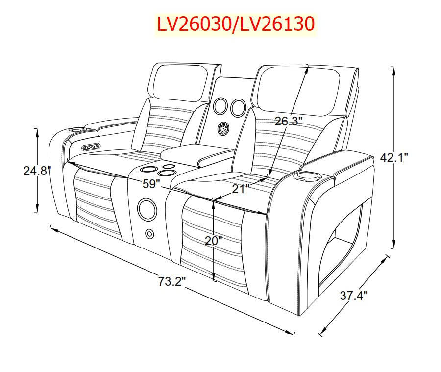 Elite Beige 3-Piece Power Reclining Living Room Set with Adjustable Headrests, LED Lights & Bluetooth