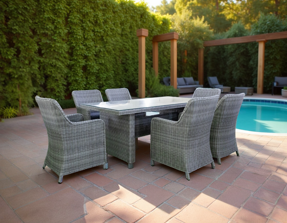 7 Piece Outdoor Dining Set by Mollai Collections | Bel Furniture
