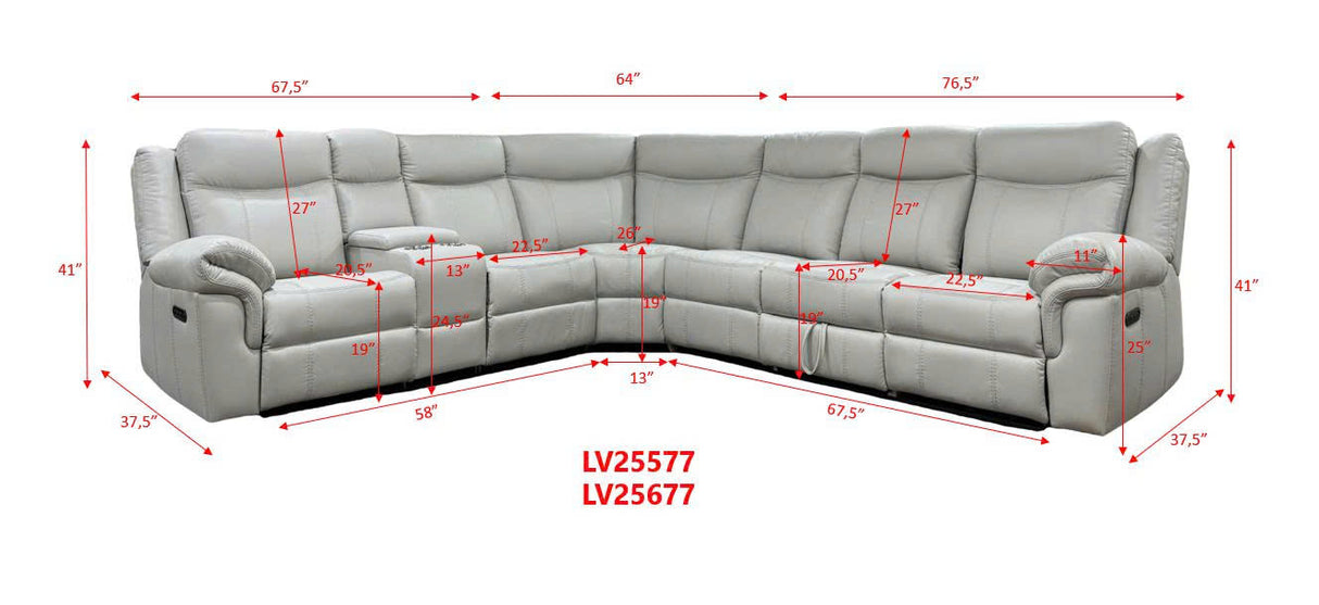 Modern Power Reclining Sectional with Power Headrests, Drop-Down Table, Cup Holders, USB/AC Power & Storage (Brown)