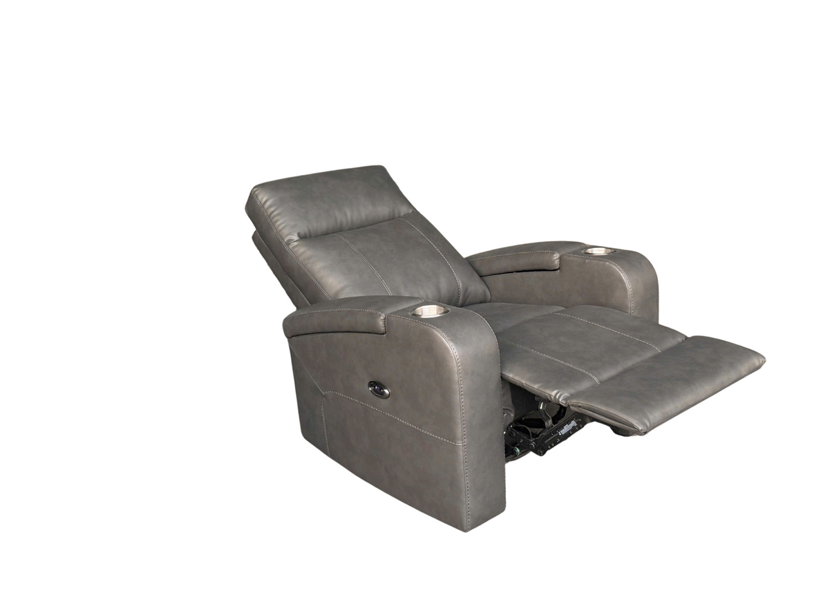 Grey Power Recliner Arm Chair with Cup Holders