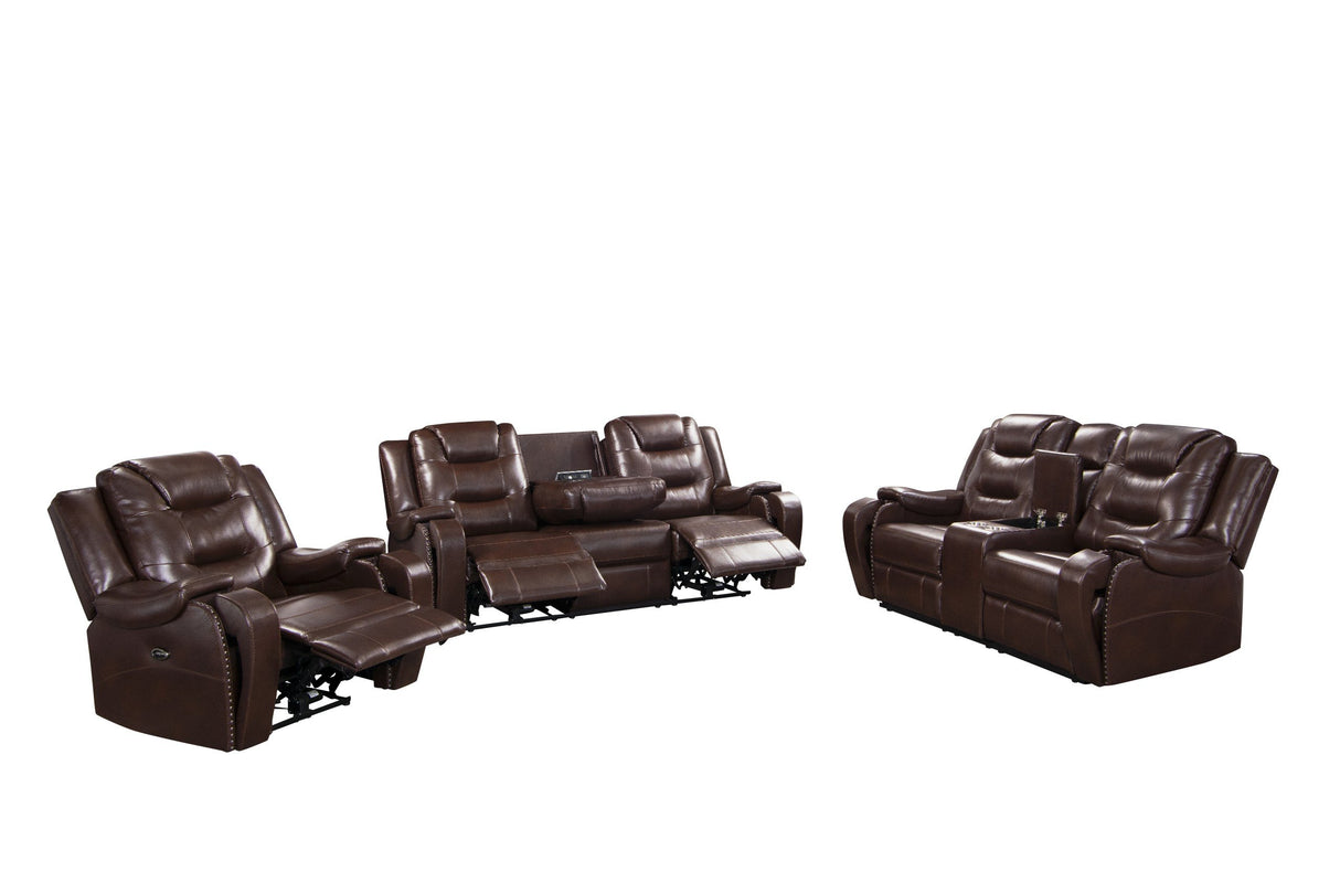 3 Piece Power Reclining Living Room Set by Sara Collections | Bel Furniture