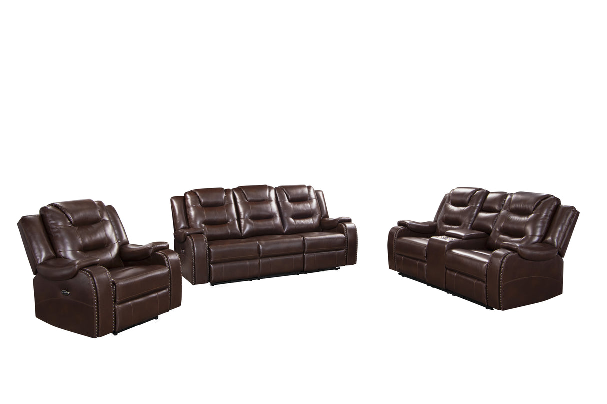 3 Piece Power Reclining Living Room Set by Sara Collections | Bel Furniture