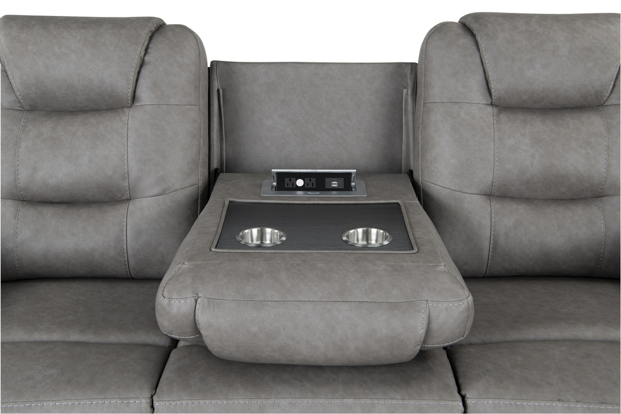 Mason Ridge Gray 3-Piece Power Reclining Living Room Set with Storage