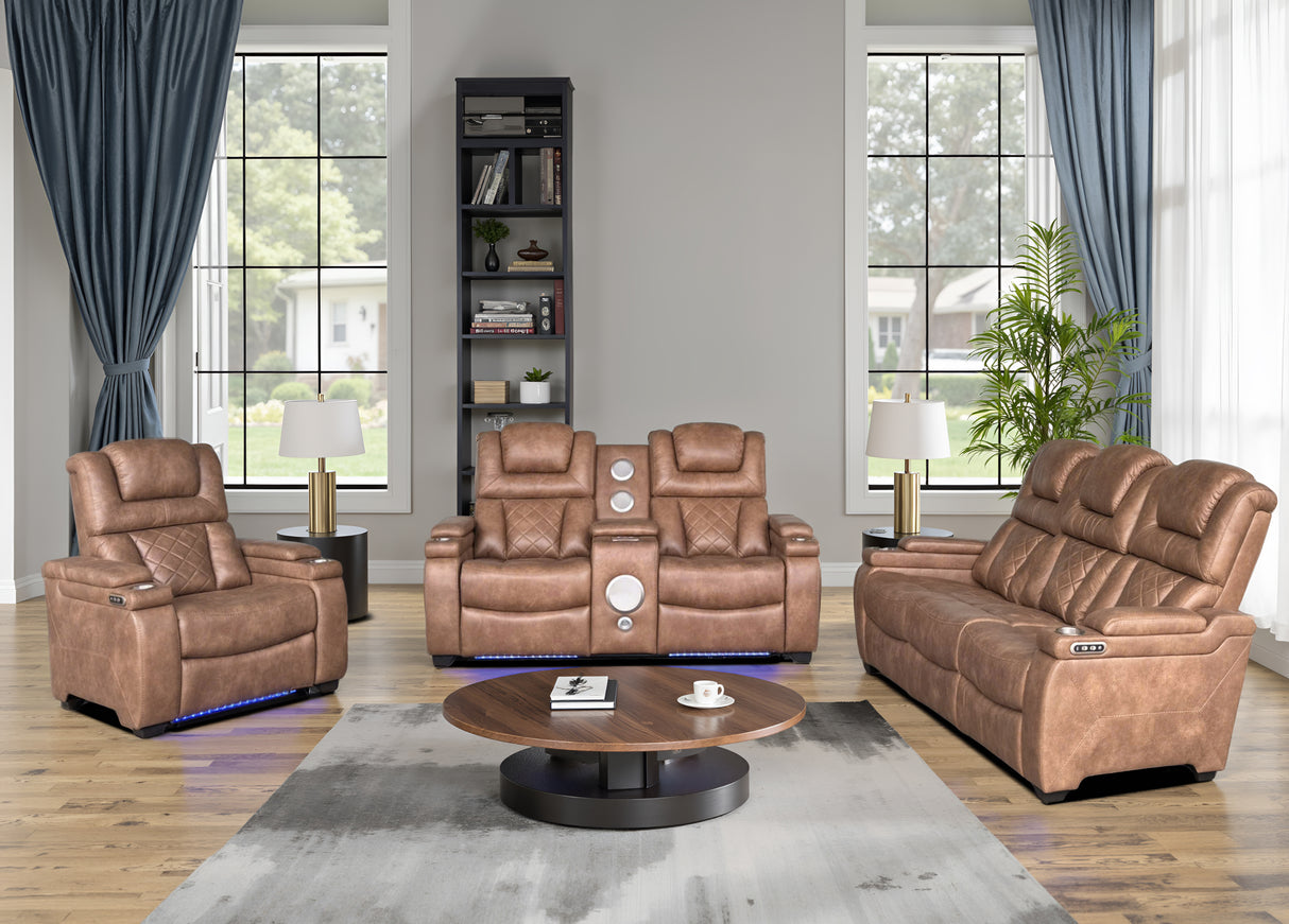3 Piece Power Reclining Living Room Set by Sara Collections | Bel Furniture