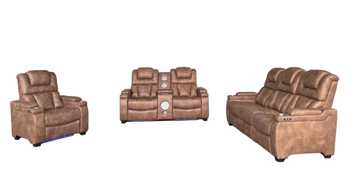 3 Piece Power Reclining Living Room Set by Sara Collections | Bel Furniture